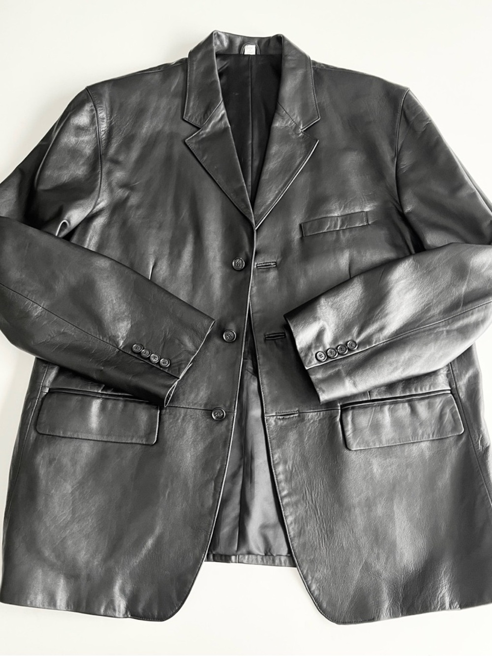 100% Lamb Leather Soft Men's Blazer Coat